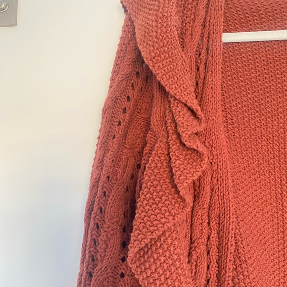 Universal Thread Women's Rust Ruffle Cardigan - Picture 3 of 4